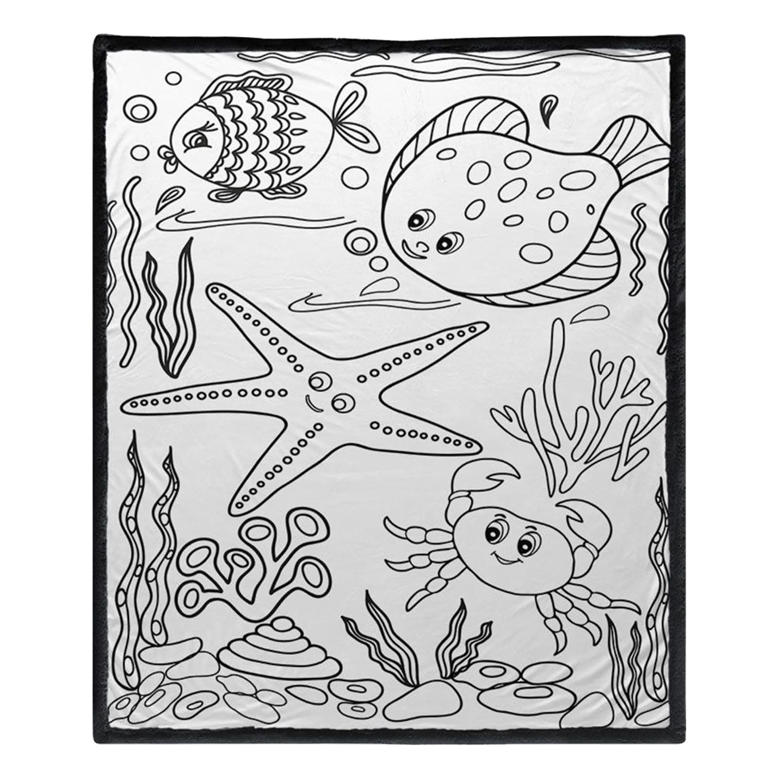 Couverture lavable à faire soi-même grand tapis animaux marins pour occuper les enfants au lit