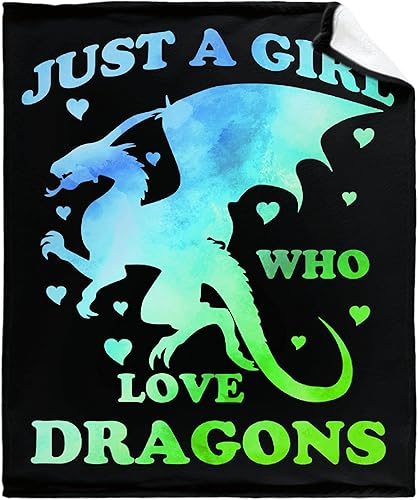 Manta Just A Girl Who Loves Dragons para sofá cama manta de forro polar súper suave ligera cálida regalo para niños y mujeres decoración interior