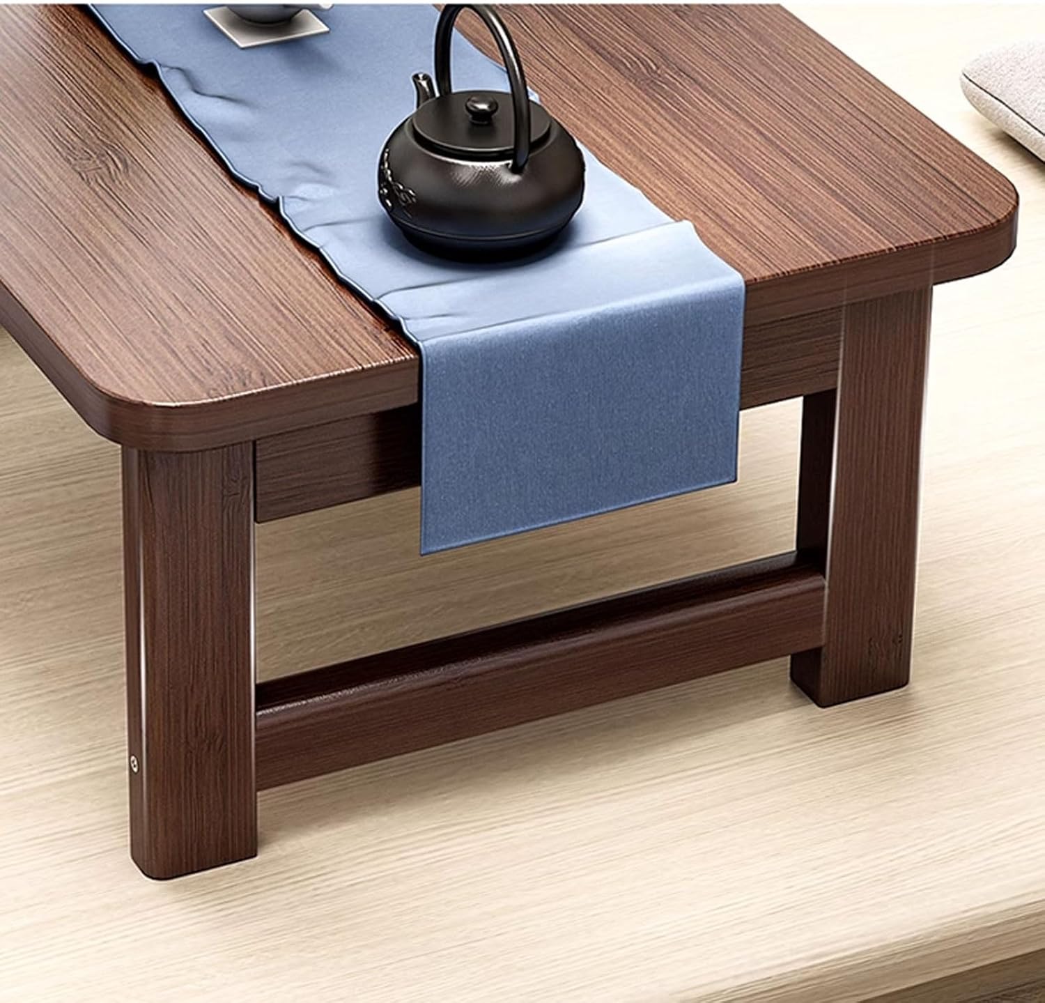 Foldable Floor Japanese Chabudai Table for Small Spaces Style Living Room Decor Reception Room Furniture (Primary Color 70 * 40 * 35)