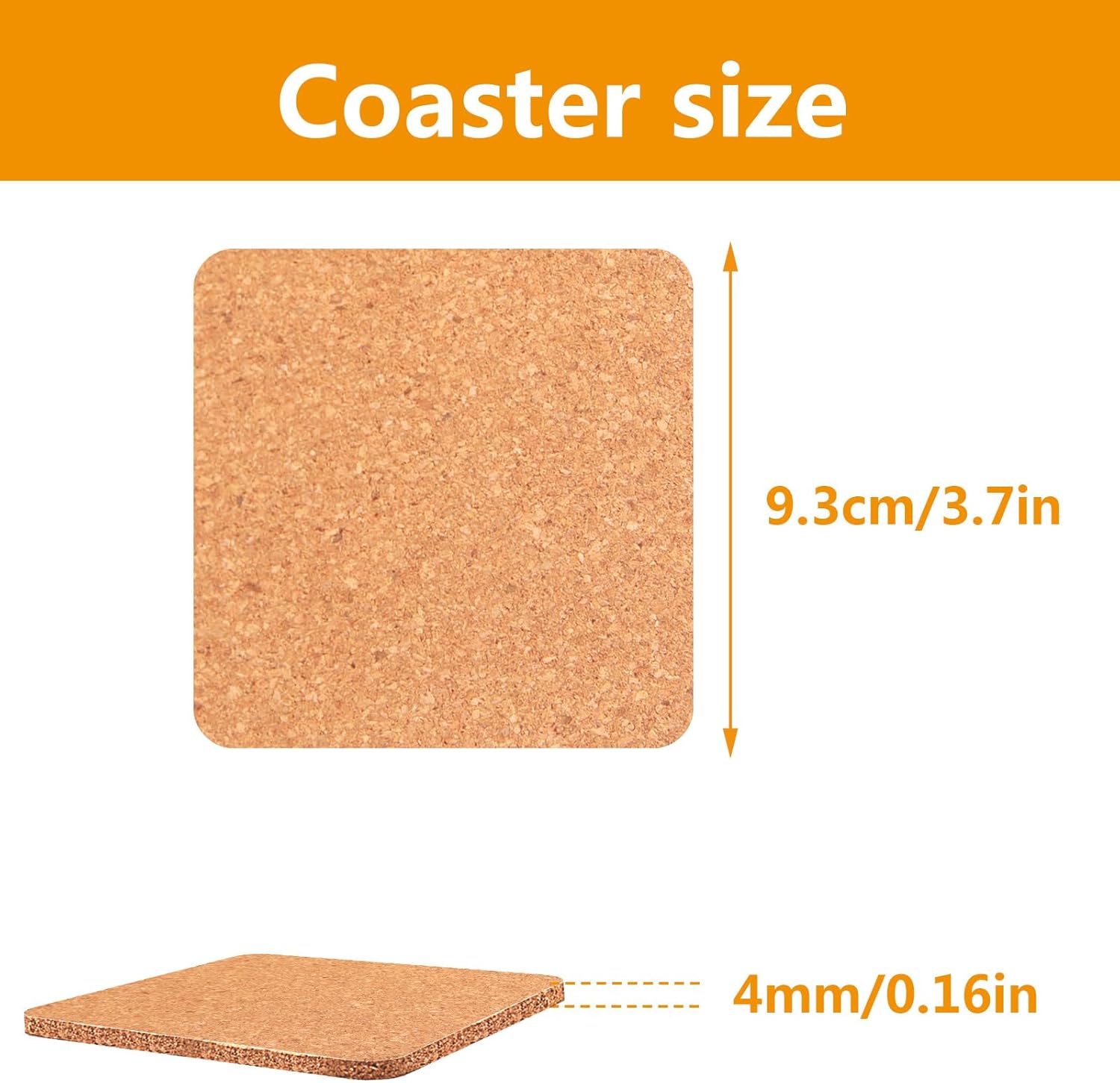 50 Pcs Cork Coasters Bulk, Blank Square Cork Coasters DIY Crafts, Non-Slip Heat-Resistant Reusable Coffee Coaster, Suitable for Home Desktop Decoration - Image 2