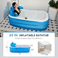 Vista 4 de CO-Z Bañera inflable con bomba de aire eléctrica y almohada reposacabezas para baño, bañera inflable portátil para adultos, para exteriores