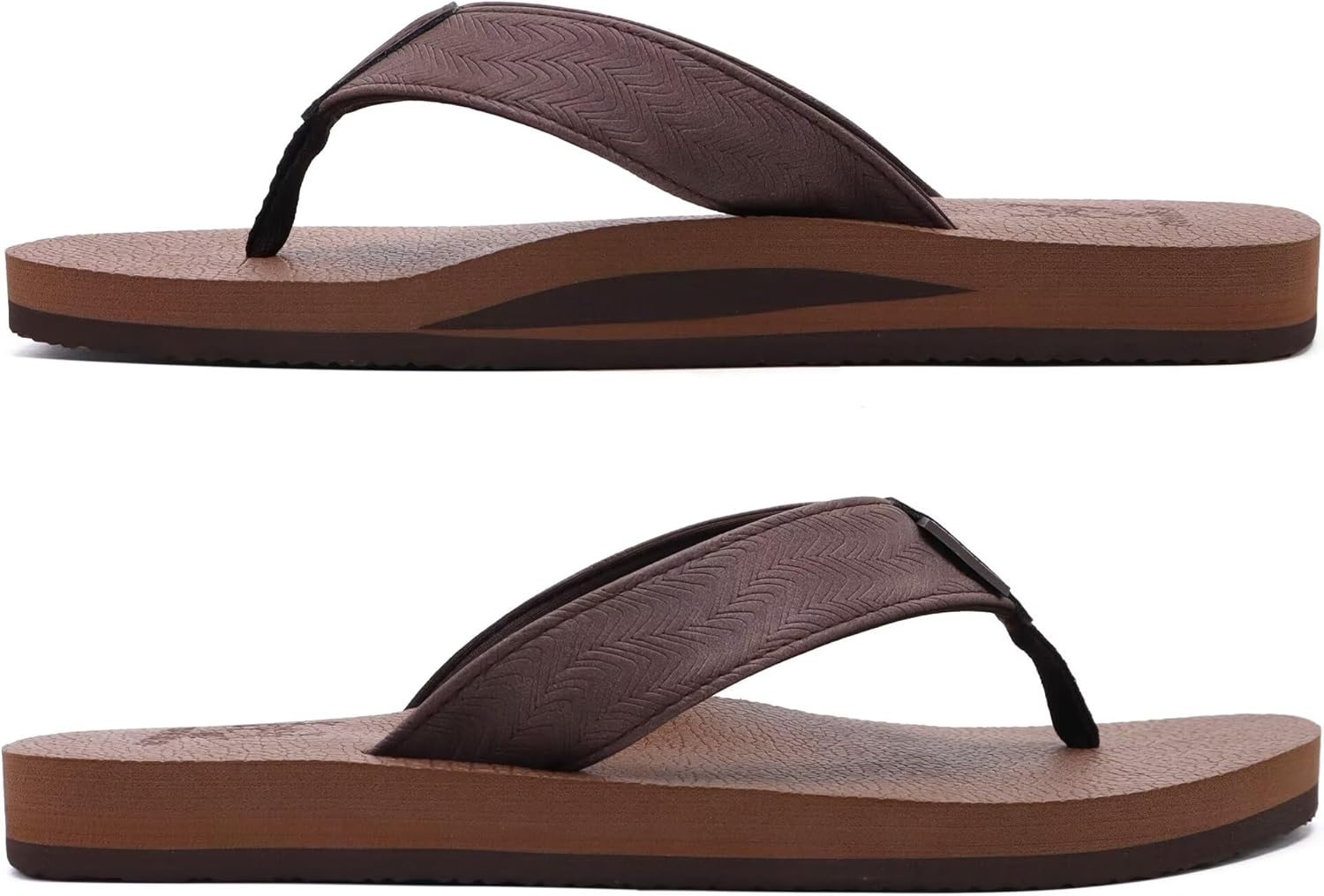 KuaiLu Men's Flip Flops Arch Support Summer Beach Pool Water Thong Sandals Waterproof Rubber Walking Shoes - Image 8