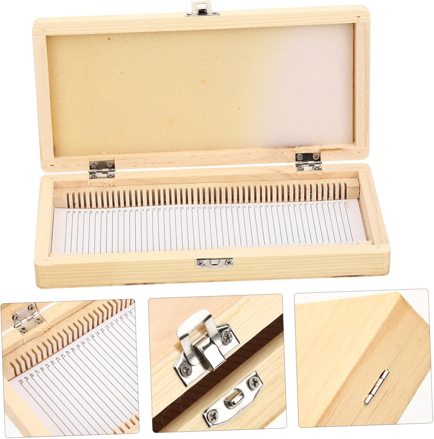 50pieces Microscope Slide Storage Case Wooden Specimen Box Slots Design for Slides for Education and Microscopy Practice