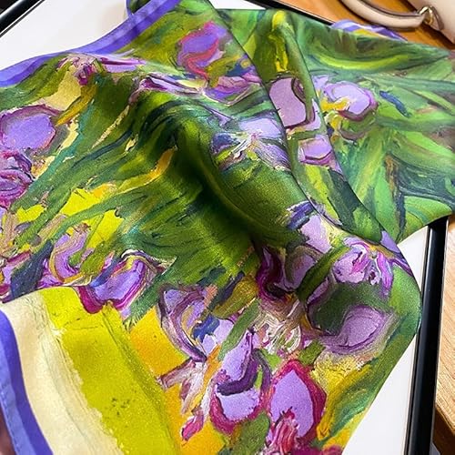 Poeticehome 100% Pure Mulberry Silk Square Scarf 27"X27" Women Neckerchief Headscarf Gift Packed #TOP2