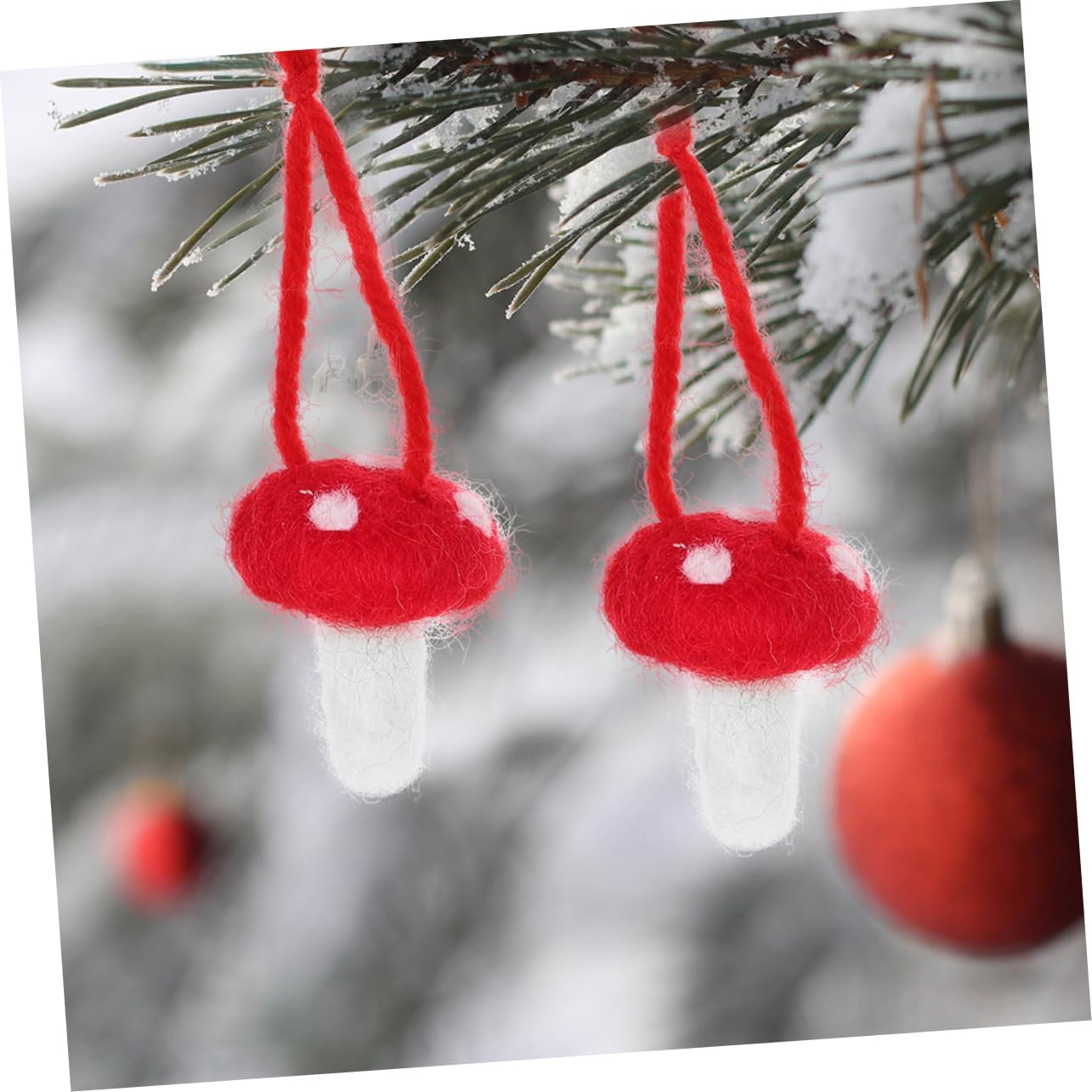 STOBOK 10pcs Wool Felt Mushroom Ornaments for DIY Headpieces and Crafts Fun Red Mushroom Decorations for Boy Girl Creative Projects
