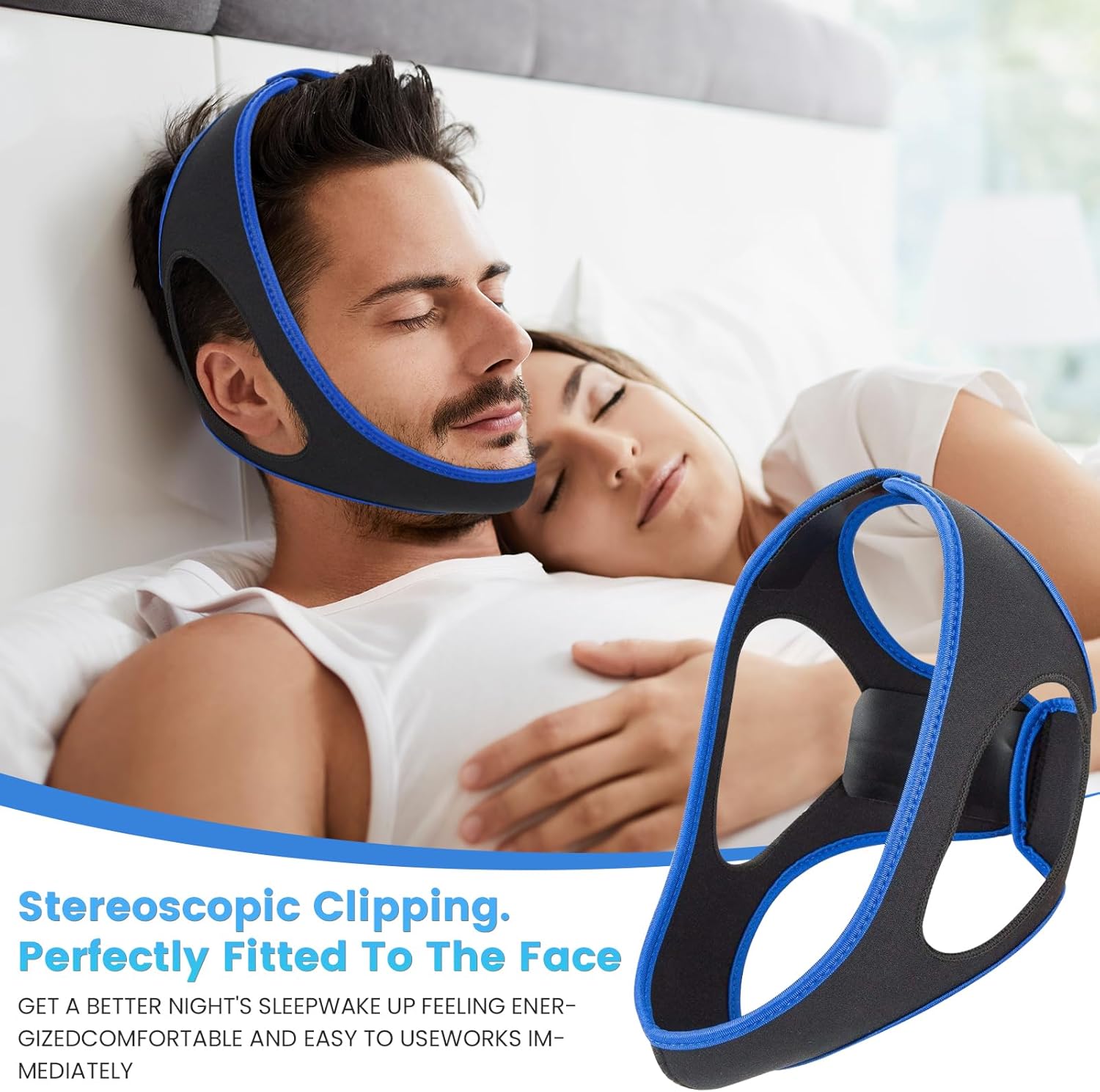 Chin Strap for Snoring Snore Chin Strap for Men & Women Comfortable Jaw Support Snoring Solution Adjustable Effective Snoring Sleep Device Reducing Aid for Women and Men - Image 2