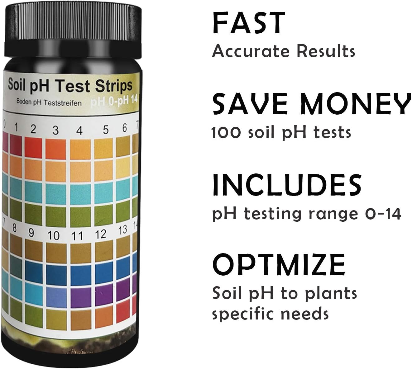 FUNSWTM Soil pH Test Kit, Soil Testing Kit, 100 Tests Soil PH Strips for Testing Soil,Garden Soil and Home, Lawn, Farm, Outdoor and Indoor Plants : Patio, Lawn & Garden