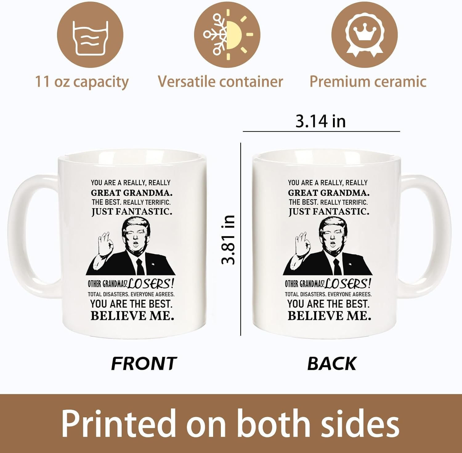 Breezy Valley Grandparents Gifts from Grandkids Grandchildren - Funny Grandma and Grandpa Gifts for Grandparents from Granddaughter Grandson, Great Grandma and Grandpa Birthday Gift Coffee Mugs Set - Image 3