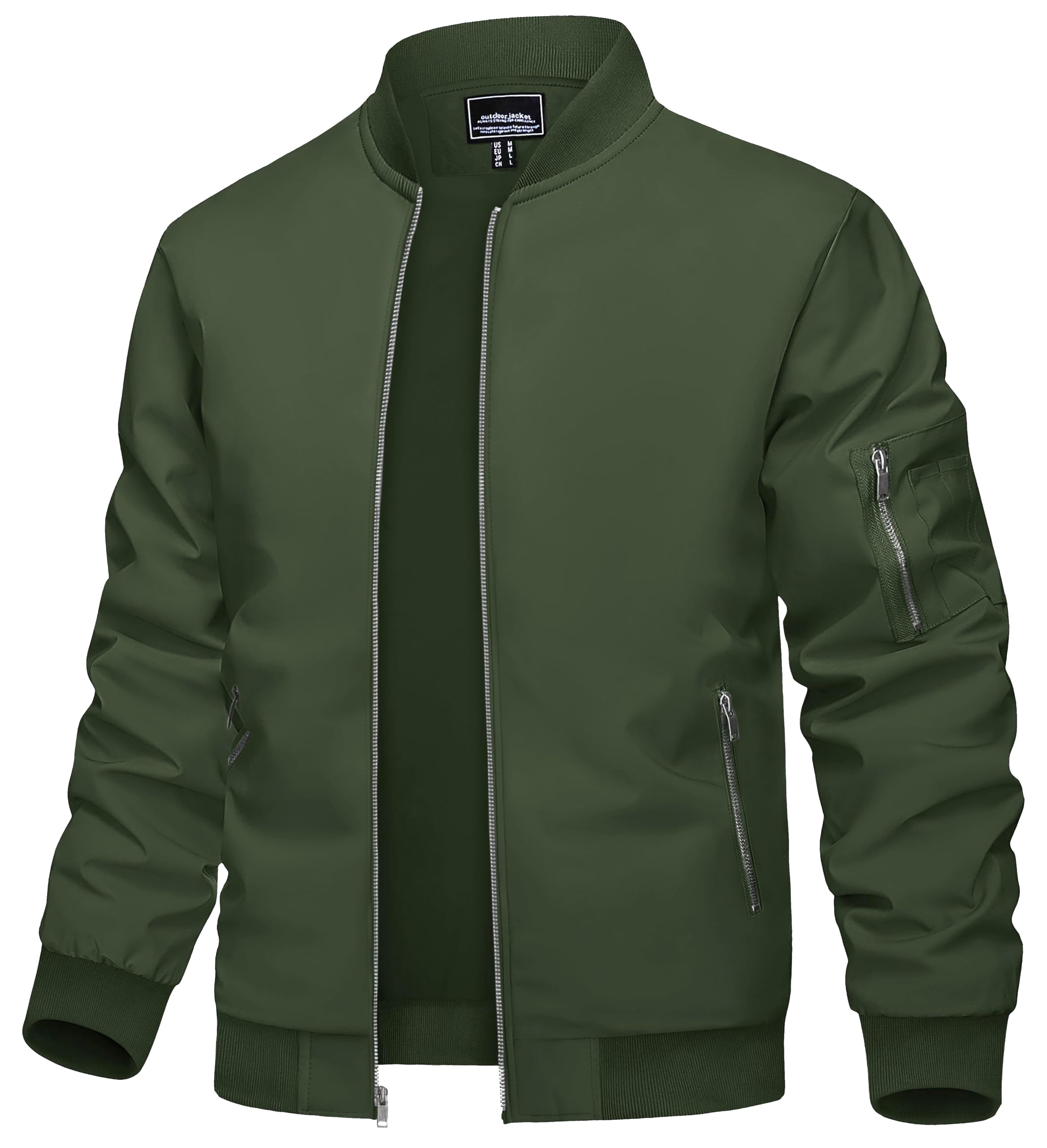 TACVASEN Veste Homme Mi Saison Imperméable Bombers Homme Coupe Vent avec Plusieurs Poches