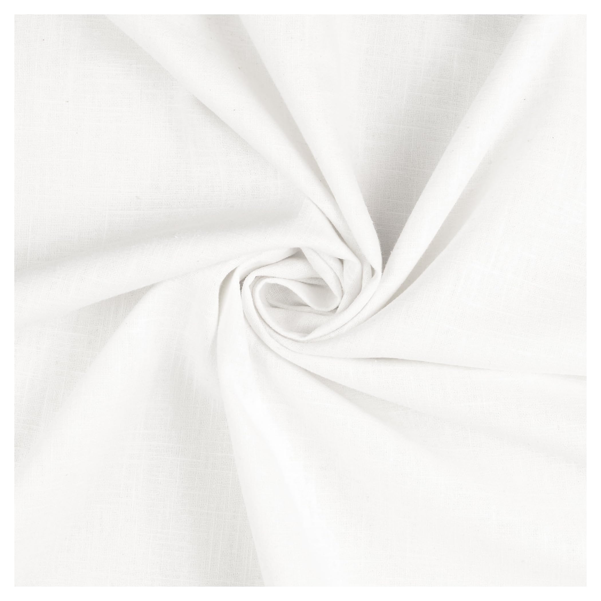 Premium Washed 100% Linen Fabric Soft Breathable Material Vintage Fashion Dressmaking Flax Bag Curtain Cushions Tablecloths | 500cm x 136cm (White)