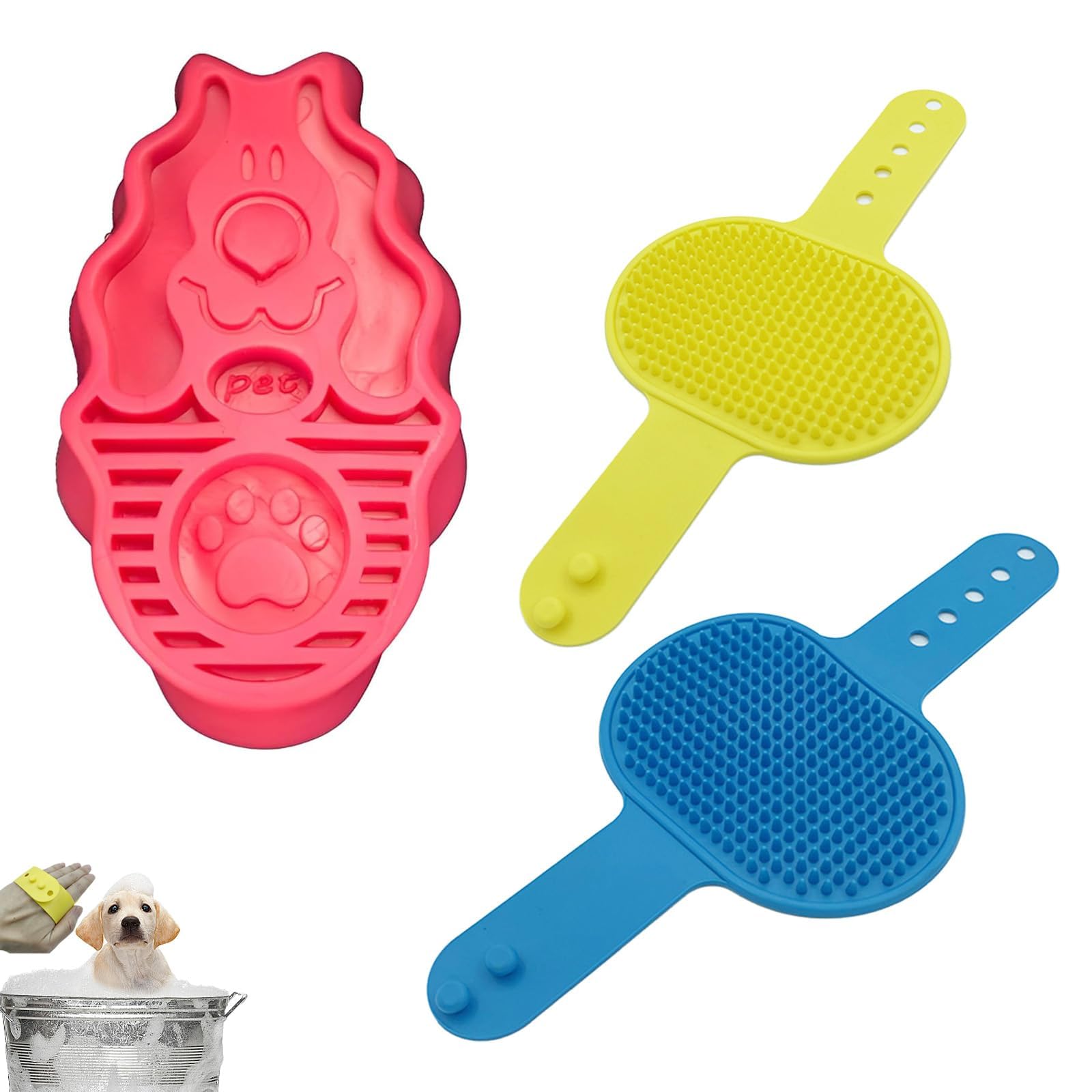 3 PCS Dog Bath Brush