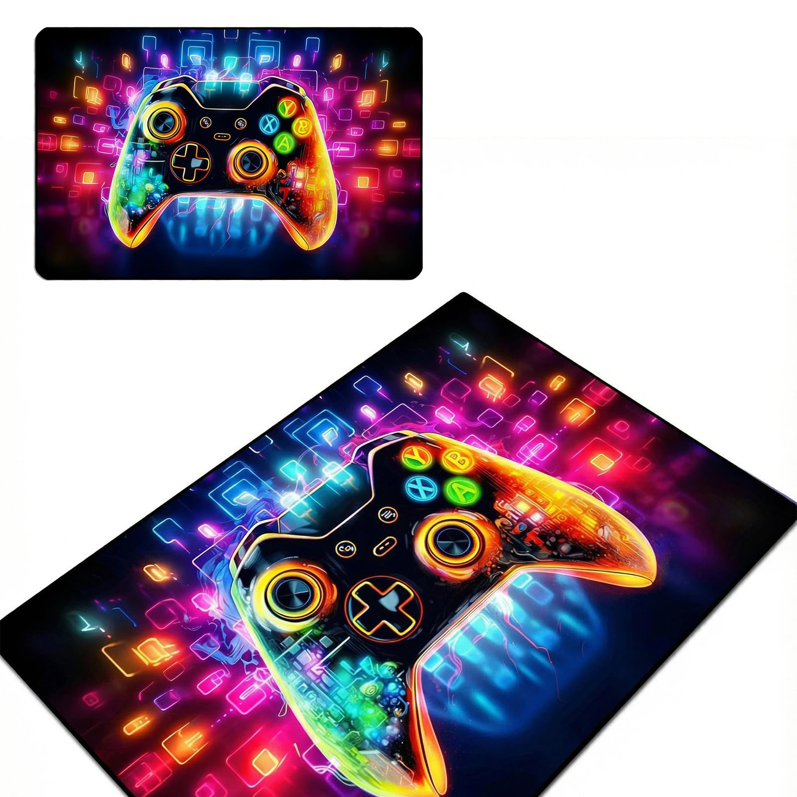Puniama Gaming Rug for Boys Bedroom, 80x120cm Game Controller Area Rug, Soft Washable Non-Slip Rug for Gaming Room, Playroom & Bedroom Decor