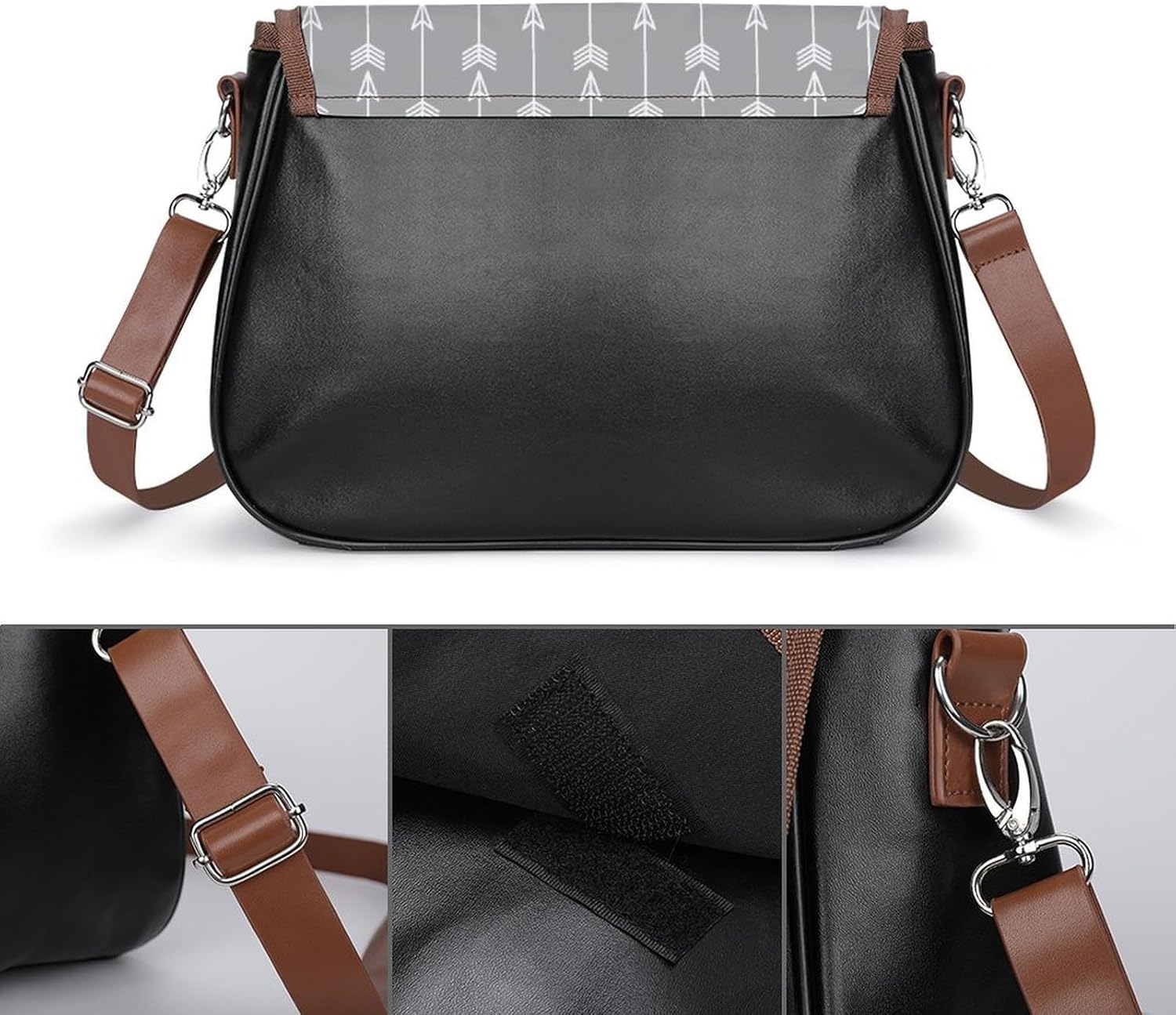 Classical ArrowsWomen's Faux Leather Crossbody Bag, Waterproof Wrinkle-Resistant Shoulder Bag with Detachable Strap, Large Capacity Casual Handbag, Fashion Daily Purse for Shopping Work Dating, Ideal