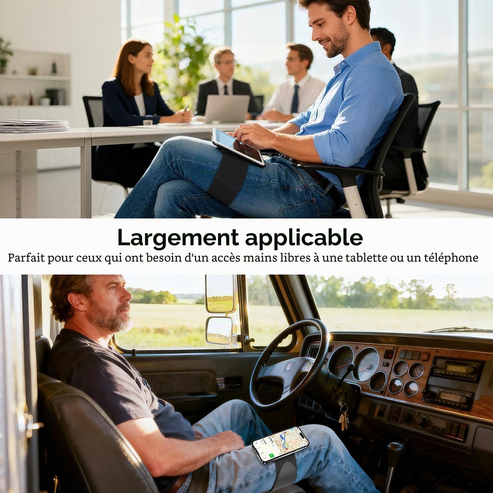 MAGJIEYX Pilot Kneeboard for ipad, Support Magnétique Tablettes avec Aimants Puissants pour Cockpit Home Use Office Portable Tablet Holder pour iPad Mini/Air/Pro/Galaxy Tabs/iPhone 2 Sangle Elastiques