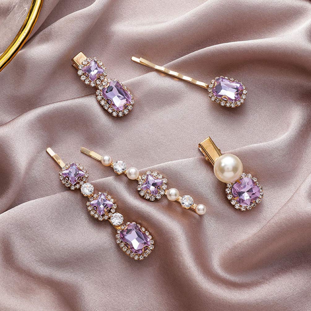Amazon.com : Uonlytech Rhinestone Hair Clips 5Pcs 