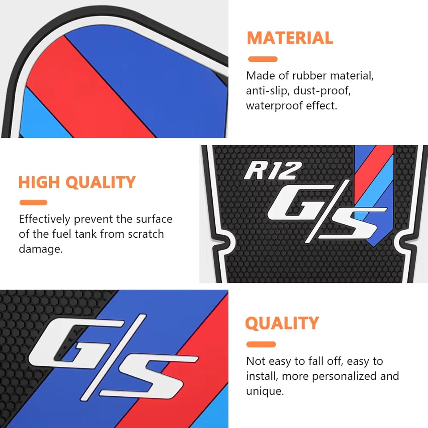 For R12 G/S R12G R12S 2025-2026 New Motorcycle Fuel Tank Pads Sticker Side Gas Knee Grip Protector Traction Decals Accessories