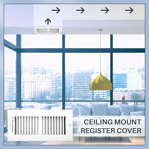 Miniatura 7 de Zonon 12 piezas de 10 x 4 pulgadas (tamaño interior) Cubierta de ventilación de techo para rejilla de ventilación de conducto de parrilla Difusor de