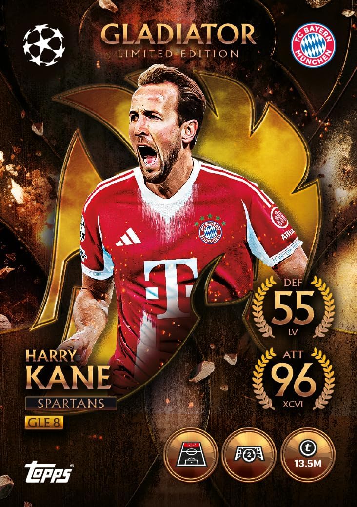 Topps UCC Match Attax 2025/26 - Mega Tin - Spartans - contains 45 Match Attax cards plus 3 exclusive Gladiators LE cards.