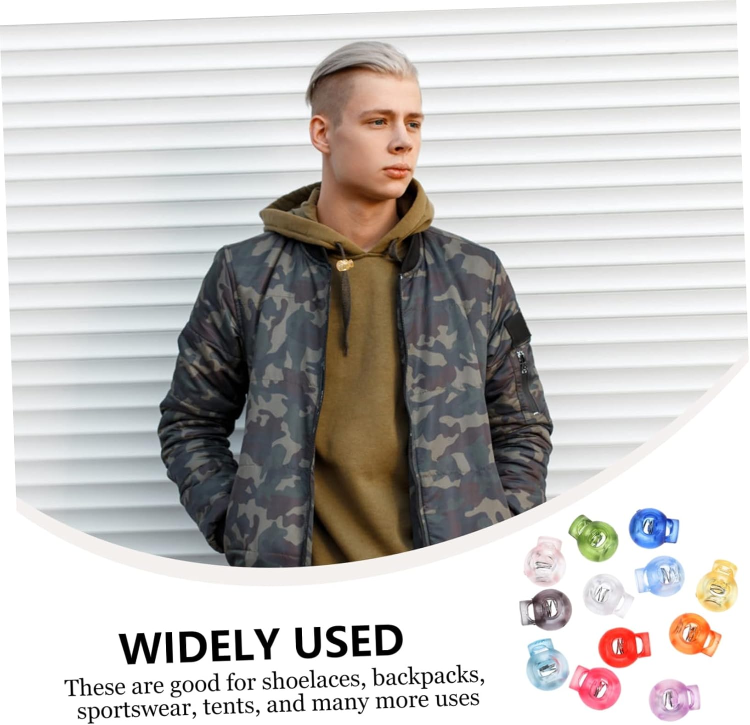 Spring Buckle Cord Lock for Drawstrings Multi-purpose Toggle Stopper Widely Used for Lanyard Bag Clothing
