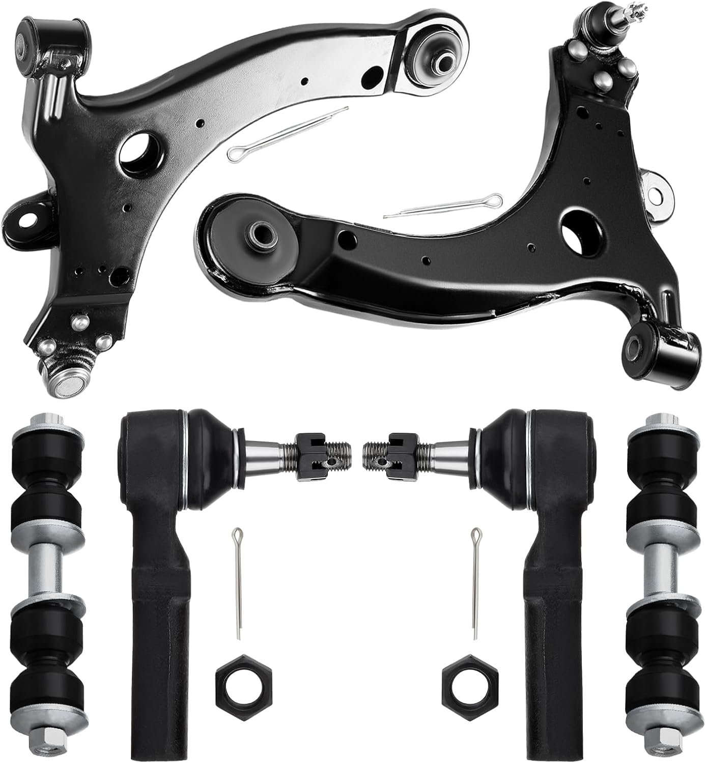 6PCS Front Control Arm Ball Joint Tie Rod End Suspension Kit Fit for 1997-2005 for Buick Century 2000-2013 for Chevrolet Impala 2000-2007 for Chevrolet Monte Carlo 2004-2008 for Pontiac Grand Prix