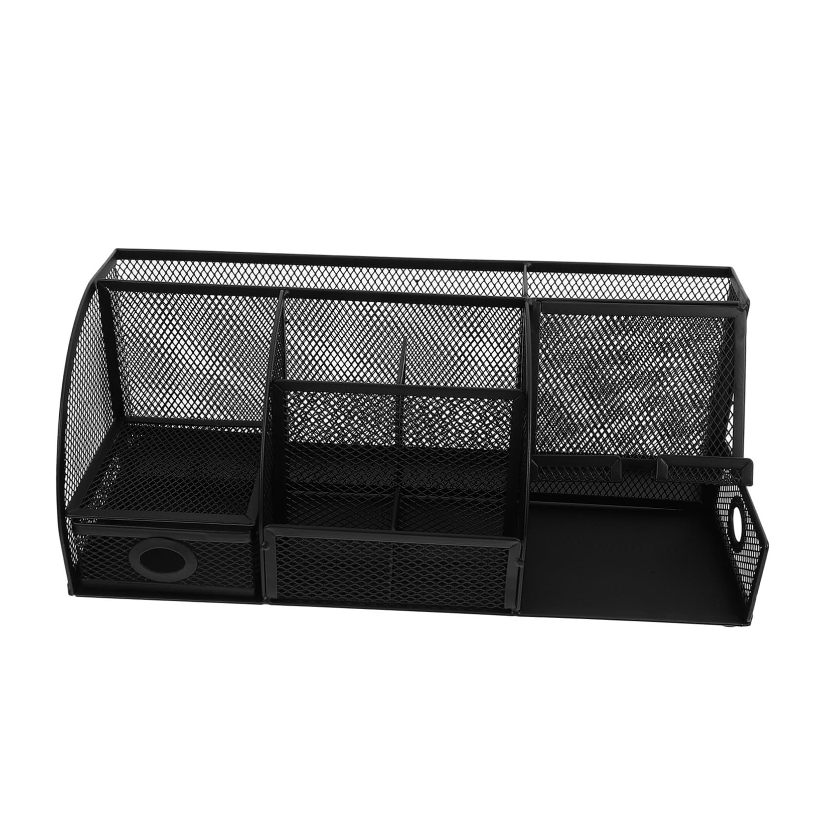 Schreibtisch und Organizer Moderner in Schwarz aus Eisen zur Praktischen Aufbewahrung Multifunktionaler Stiftehalter Schminkorganizer von Bürobedarf und Make Up