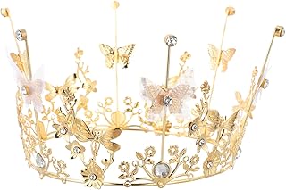 Toyvian Bouquet Crown Topper Accessory Crystal Crown Tiara Wedding Headdress Birthday Bridal Headdress Children Hair Ornaments for Wedding Birthday Baby Shower Party Cake Decoration