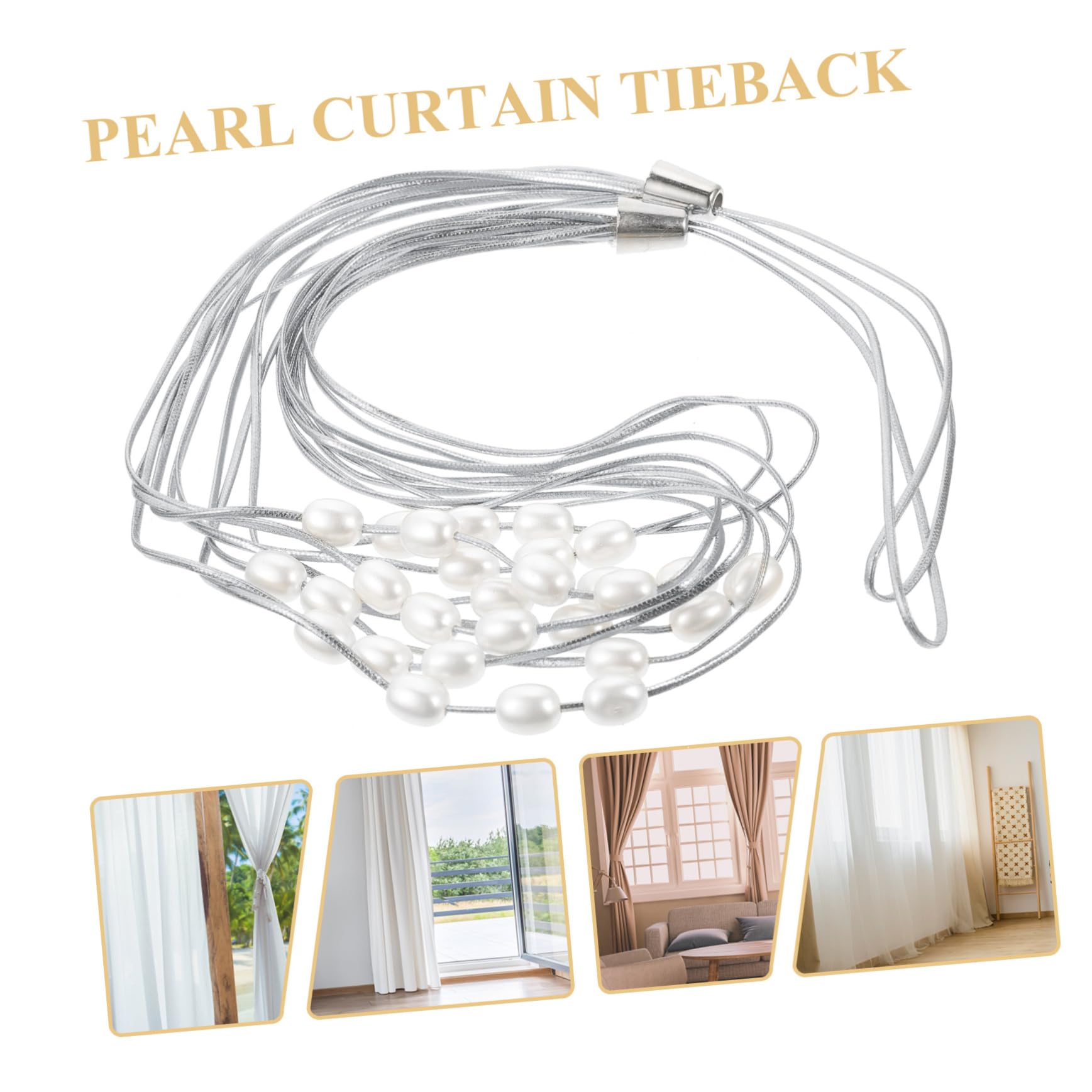 VOSAREA 10pièces Attaches Rideaux Perles Design Élégant pour Fenêtres Fixation Pratique Et Décorative pour Salon Chambre Cuisine Et Bureau