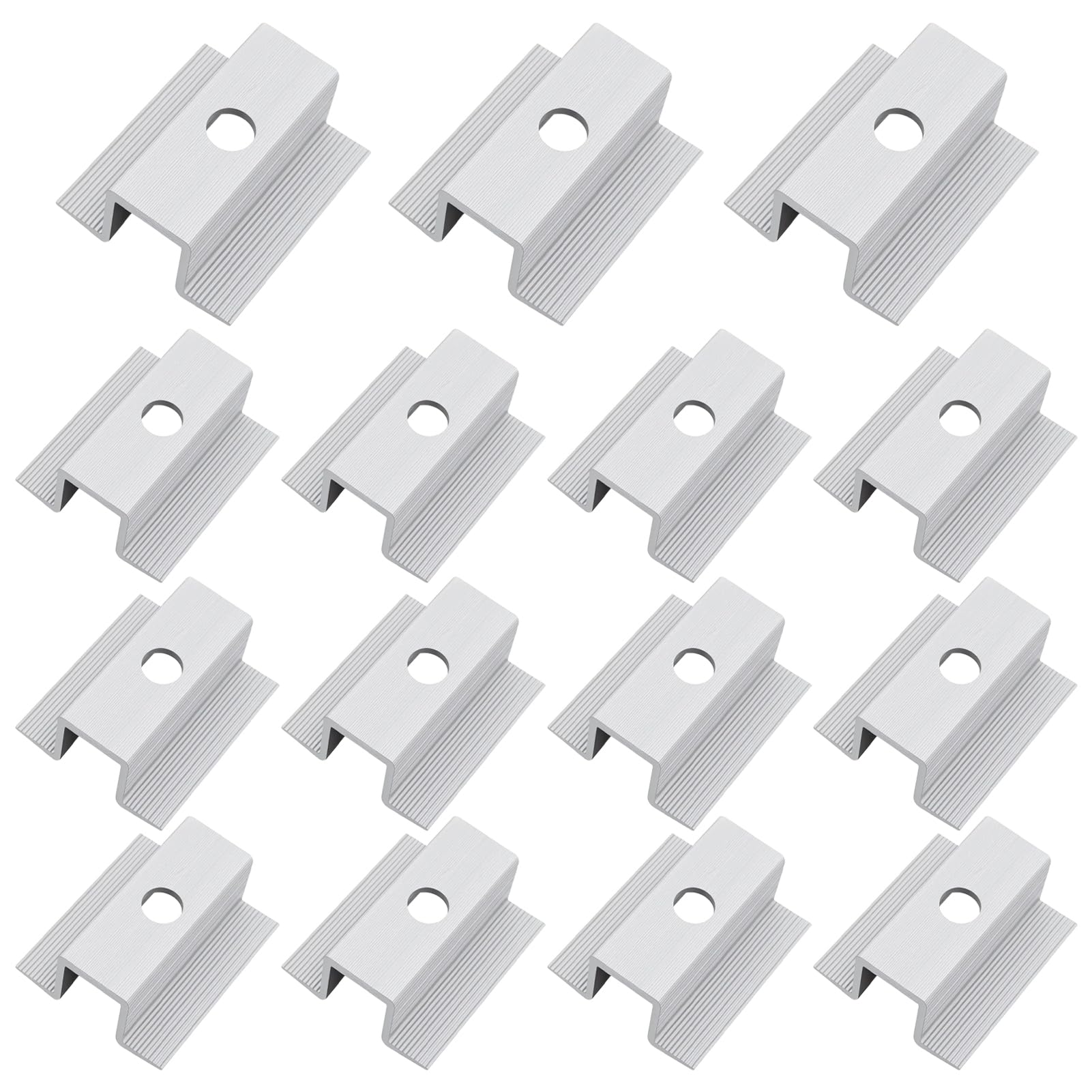 15 pezzi morsetto centrale in alluminio PV pannelli solari fotovoltaici guida di montaggio accessori per modulo altezza 30-50 mm modulo solare morsetto per il montaggio di profili in alluminio