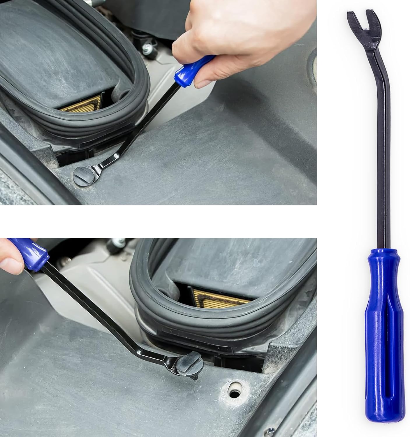 3 PCS Car Clips Fastener Remover Tool, Car Panel Dashboard Door Window Tool, Fastener Car Panel Door Interior Window Tool, Clip Puller Rivet Removal Tool (Blue)