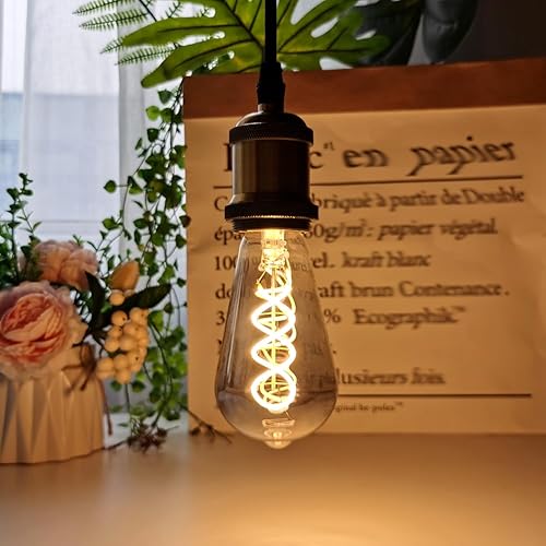 Miniatura 3 de Bombillas LED Edison ST64 vintage equivalentes a 60 W, regulables, 3000 K, blanco cálido, gris ahumado, base E26, filamento LED de 6 W, bombillas de