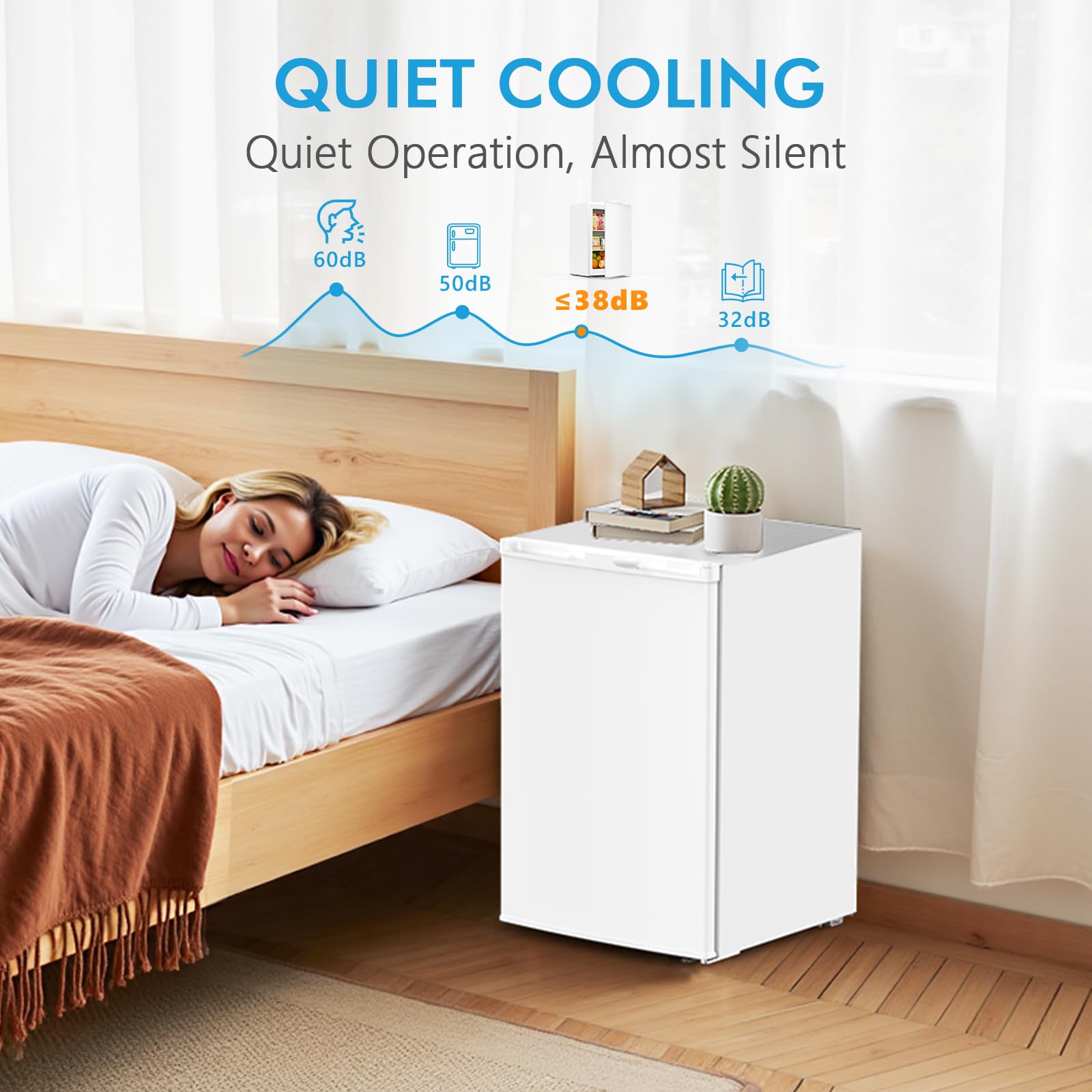 COWSAR 3.0 Cu.ft Upright Freezer, Small Freezers with Handle, Removable Shelves, Adjustable Thermostat, Low Noise Compact Dorm Freezer for Room, Office, Apartment (White, 3.0 CU.FT) on Fridge.com