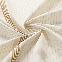 Vista 84 de Seville Farmhouse - Cortina de ducha moderna con estampado de rayas de poliéster, color amarillo, impermeable, cortina de baño, pequeña, 54 pulgadas