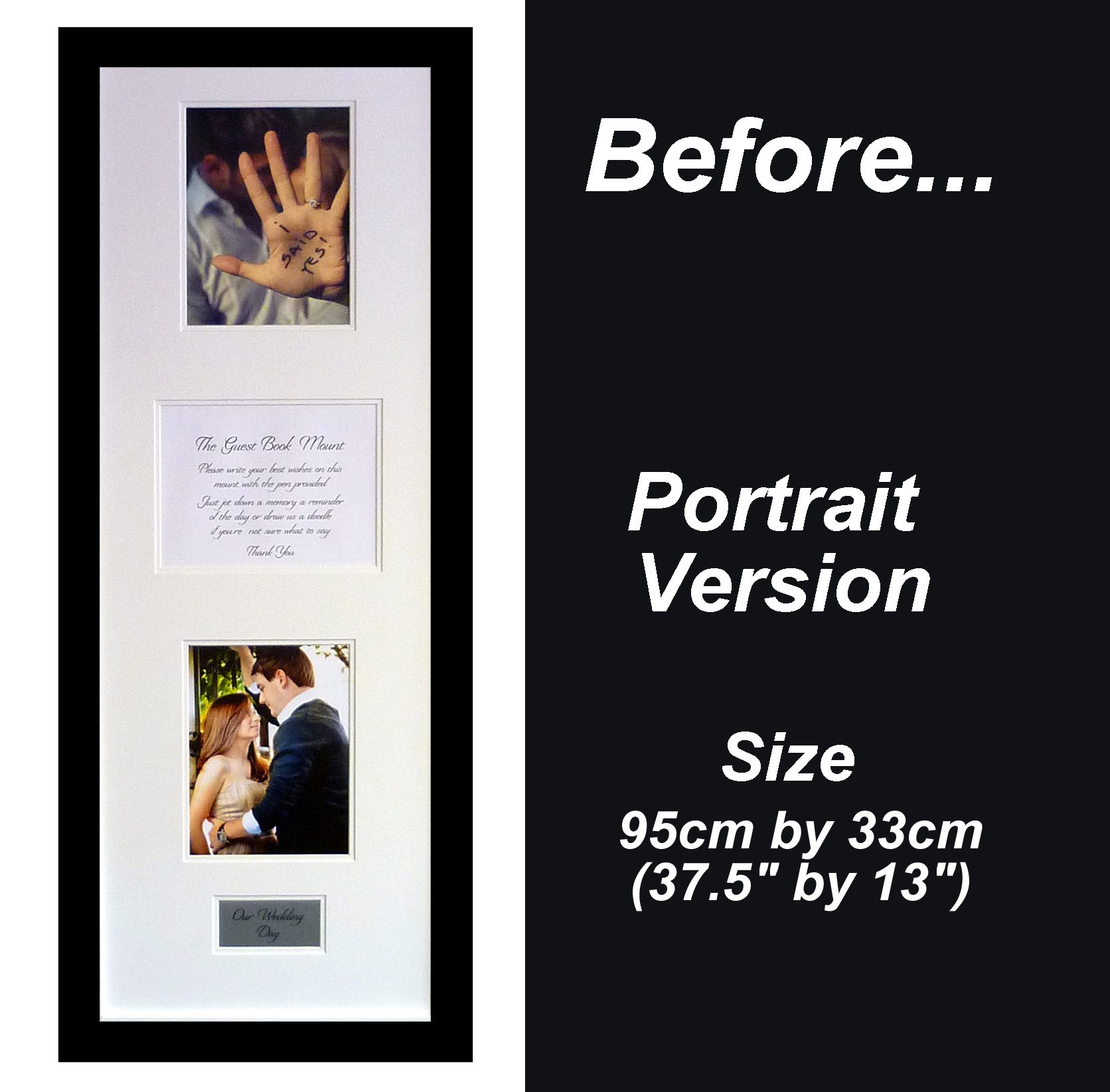 Panoramic Wedding Guest Book Signing Frame - Contemporary alternative to the traditional guest book (Black-Landscape)