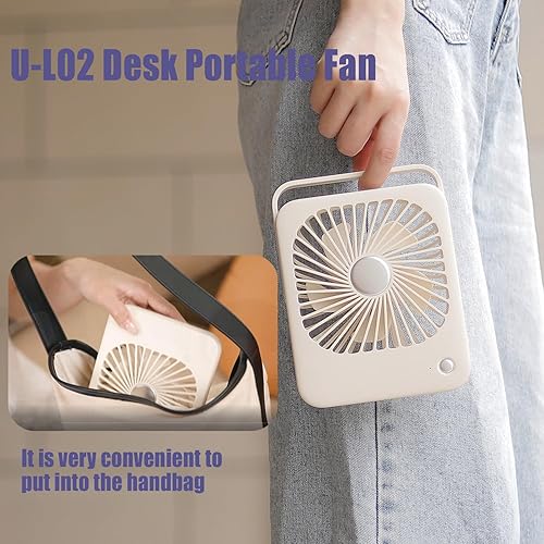 Miniatura 5 de Ventilador de escritorio recargable de 2000 mAh 180 plegable portátil ventilador de mesa, 3 velocidades ajustables de larga duración de la batería,