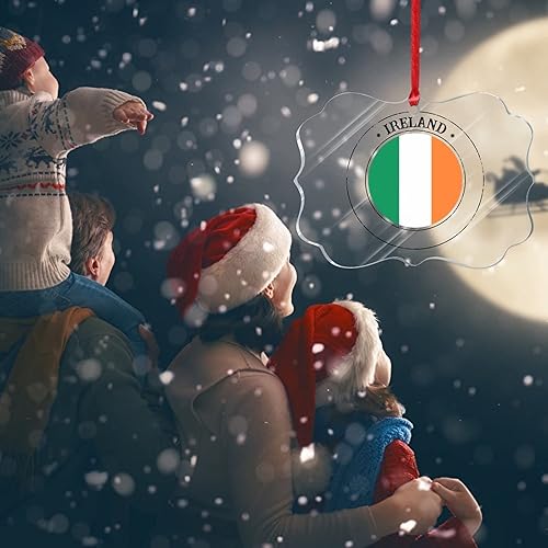 Vista 48 de Bandera nacional de Kuwait, decoración de árbol de Navidad de acrílico, adorno de recuerdo de la ciudad, adorno colgante para árbol de Navidad