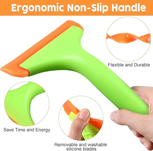 Miniatura 3 de Uiifan 6 piezas de escobilla de goma para ventana de automóvil, pequeña escobilla de goma flexible de silicona con mango antideslizante para