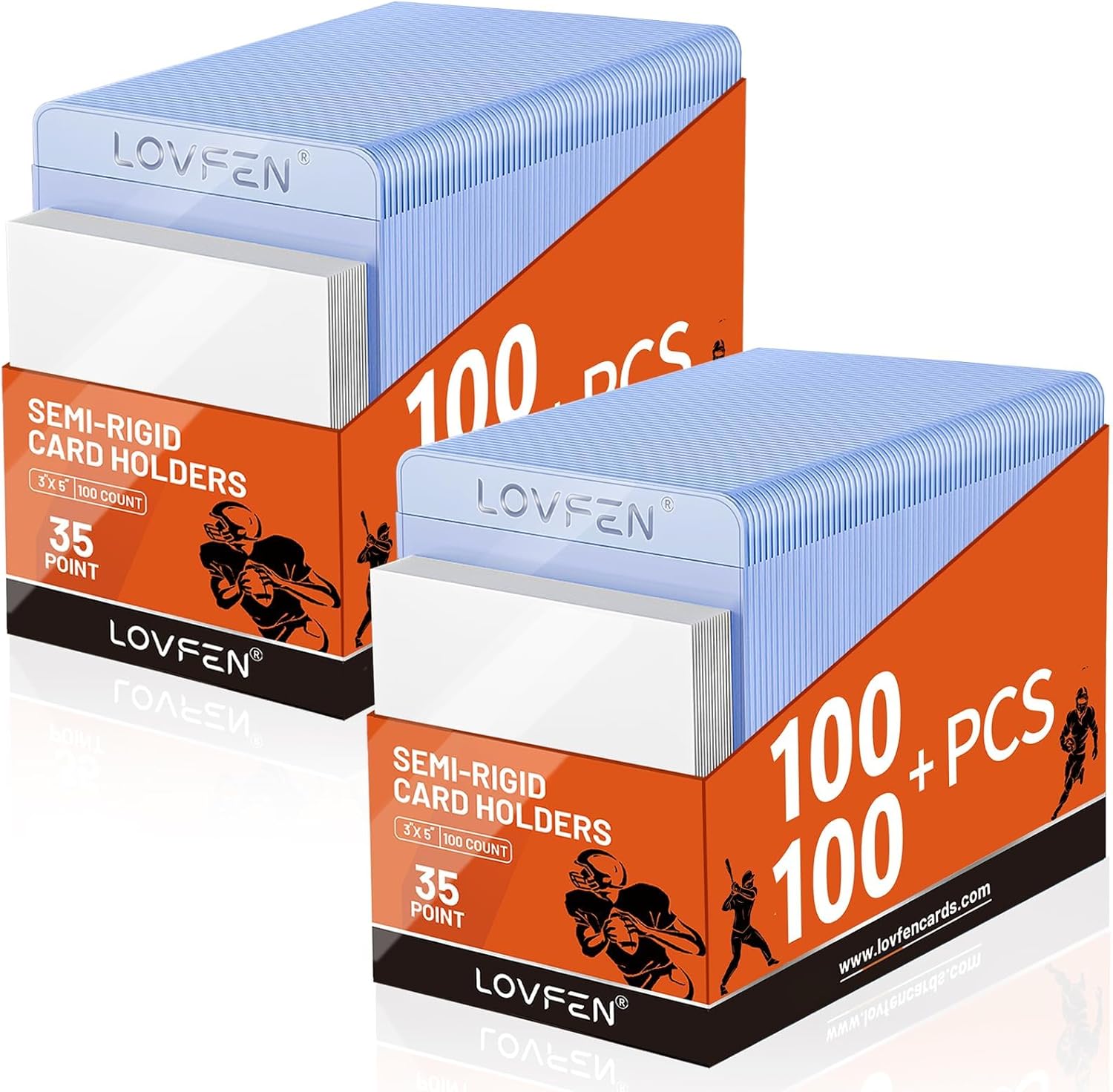 2000ct Card Protectors - 1000 Semi Rigid Card Holders 1000 Card Sleeves, PSA Graded Baseball, Trading, Sports Cards Protector for SGC, BGS, CSG Card Submissions