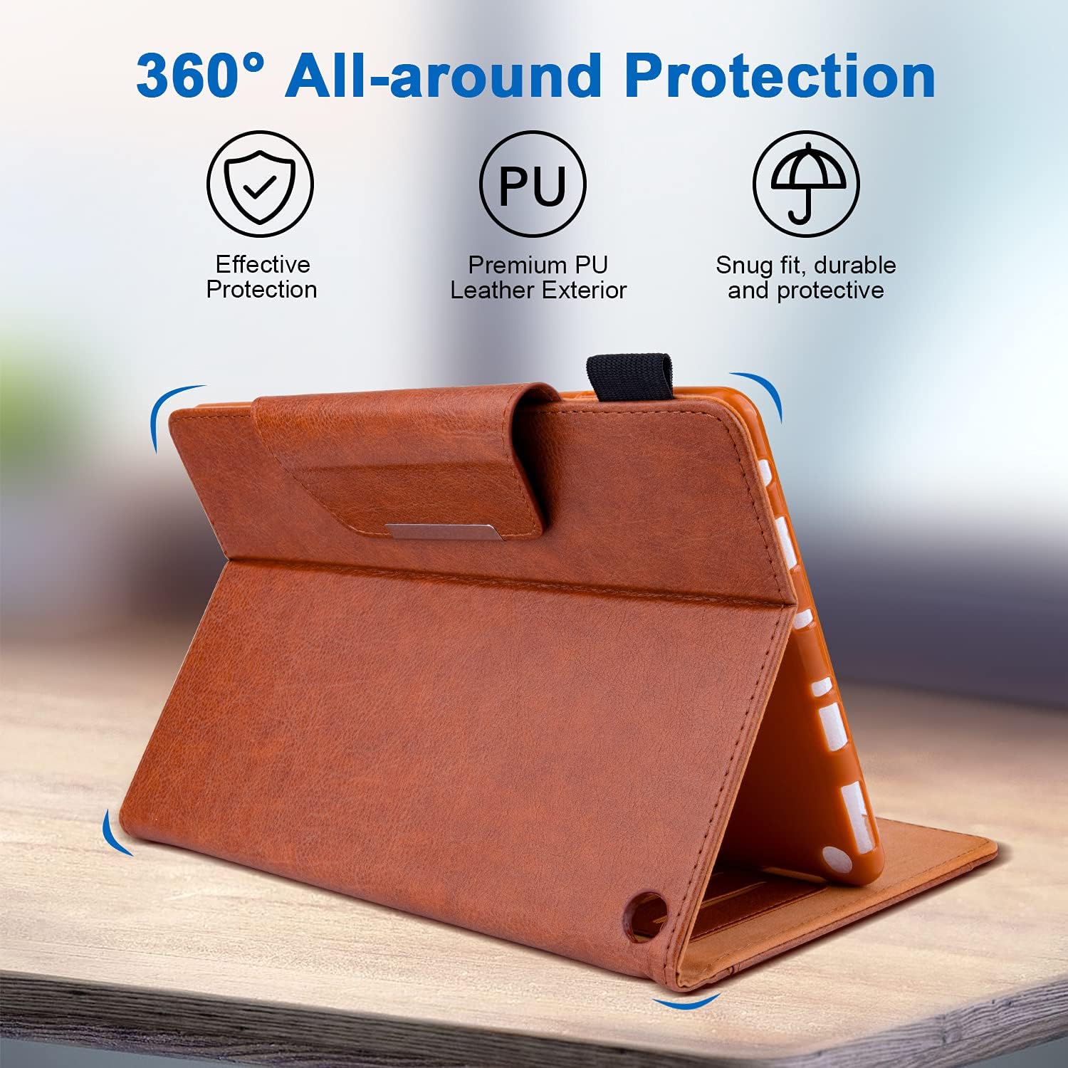 JZCreater Kindle Fire HD 10/HD 10 Plus Tablet Case (Only Compatible with 11th Generation, 2021 Release), Premium PU Leather Lightweight Slim Smart Stand Cover with Auto Wake/Sleep, Brown