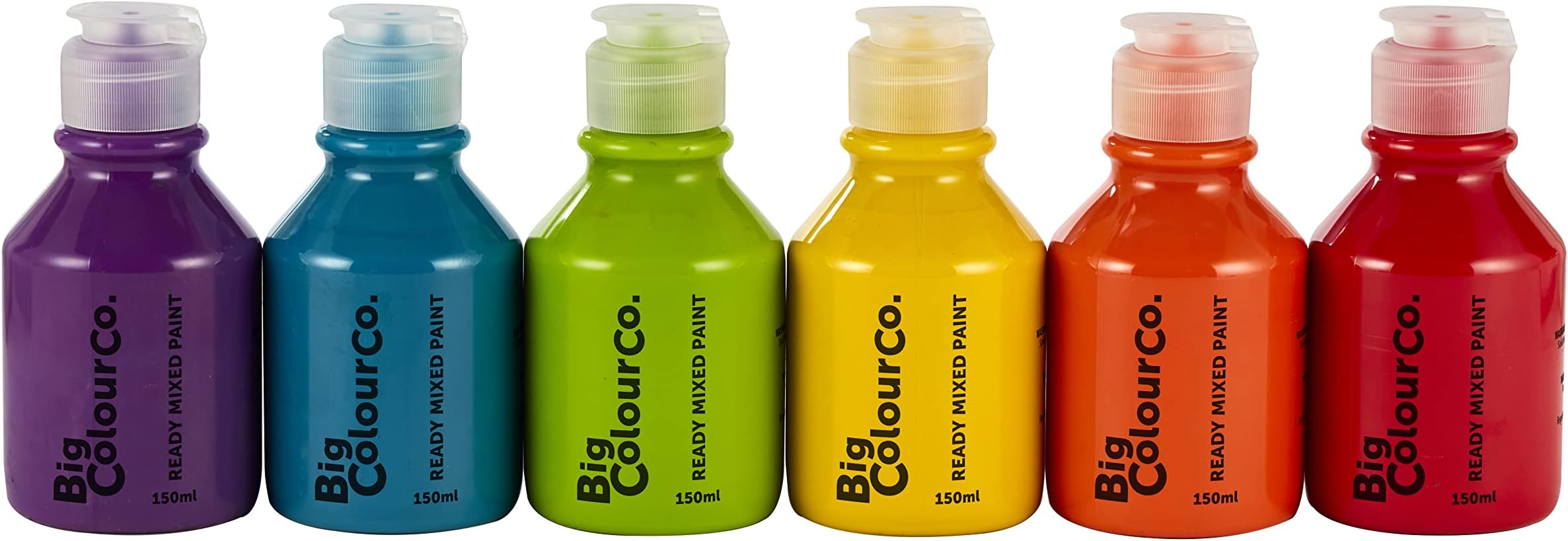Big Colour Bright Ready Mixed Paint 6 x 150ml, Assorted