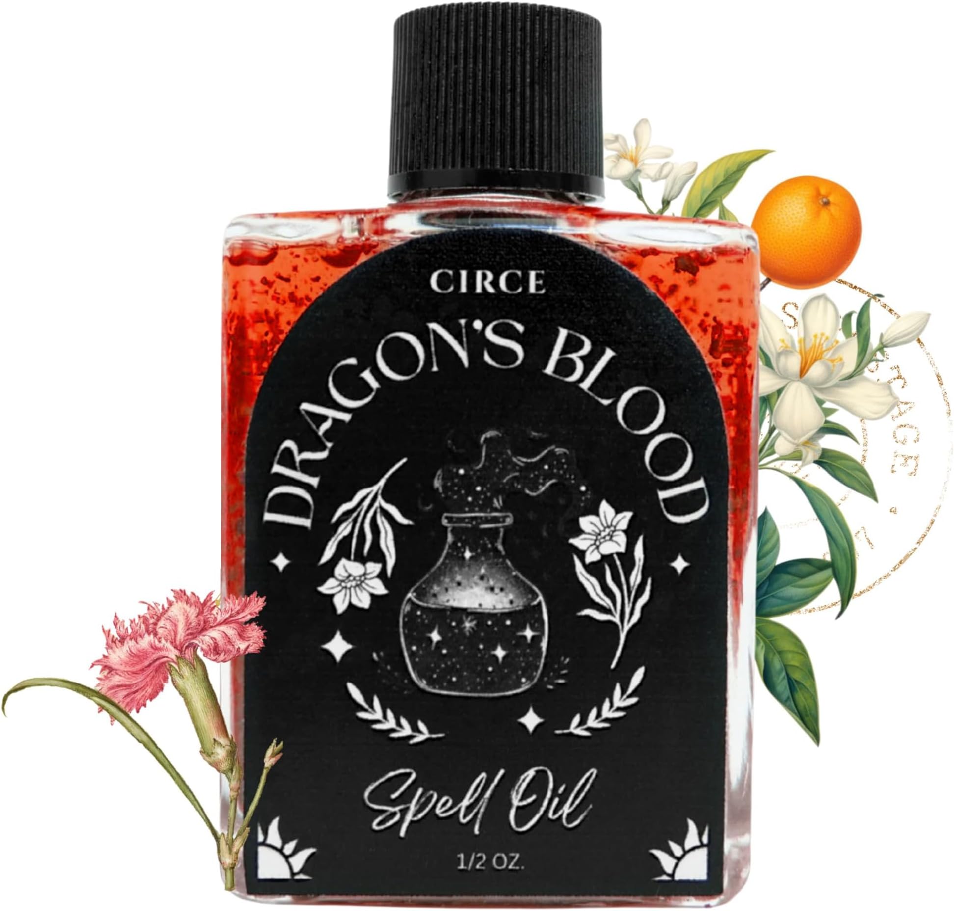 CIRCE Dragon’s Blood Spell Oil- Ritual & Intention Oil to Strengthen Your Space, Grounding & Personal Alignment, Wear as Fragrance or Add to Bath - Coconut Oil with Dragon’s Blood Resin & Cedar 1/2 oz