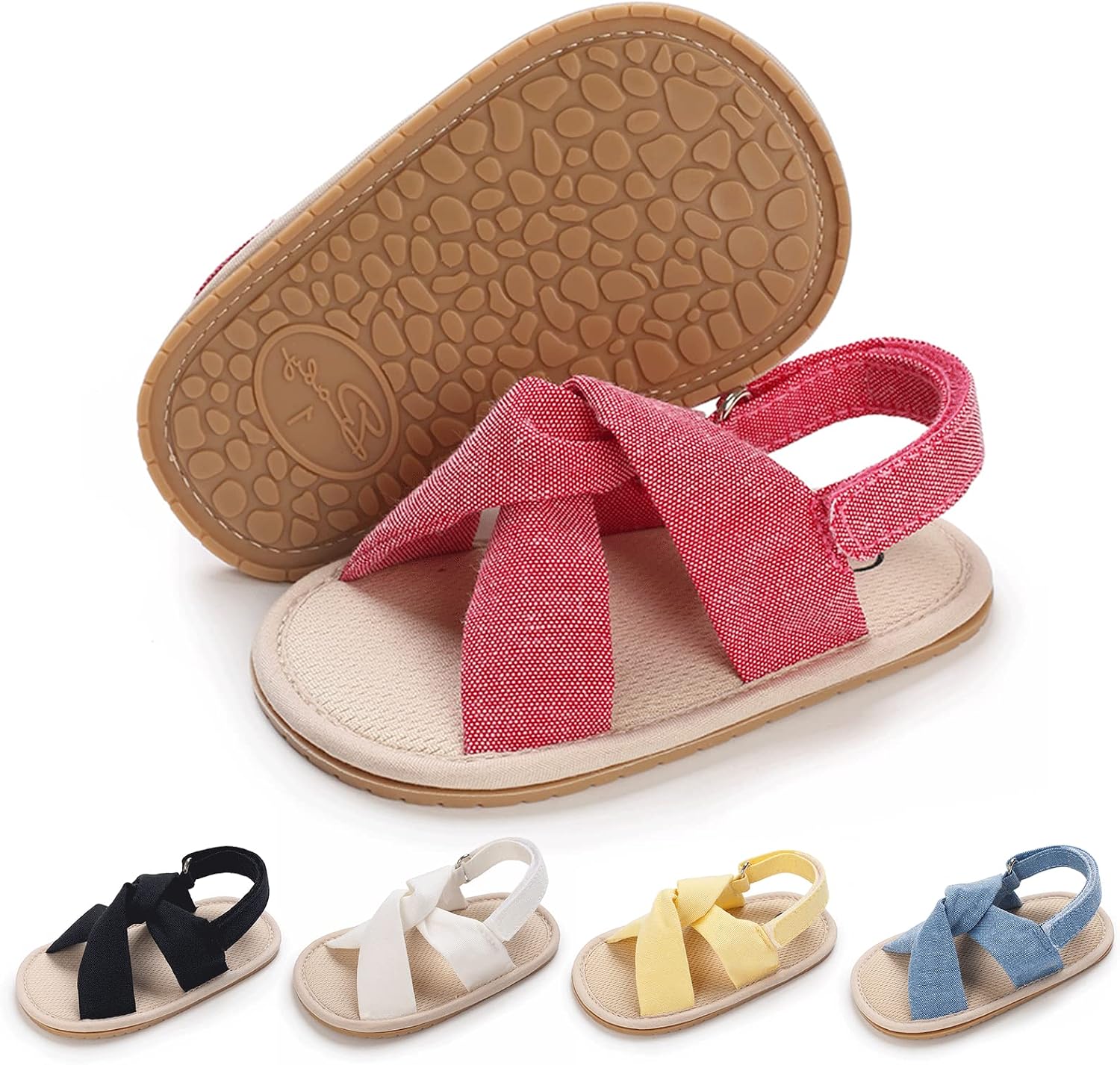 Baby Boys Girls Sandals Rubber Sole Outdoor First Walker Toddler Girls Boys Summer Shoes