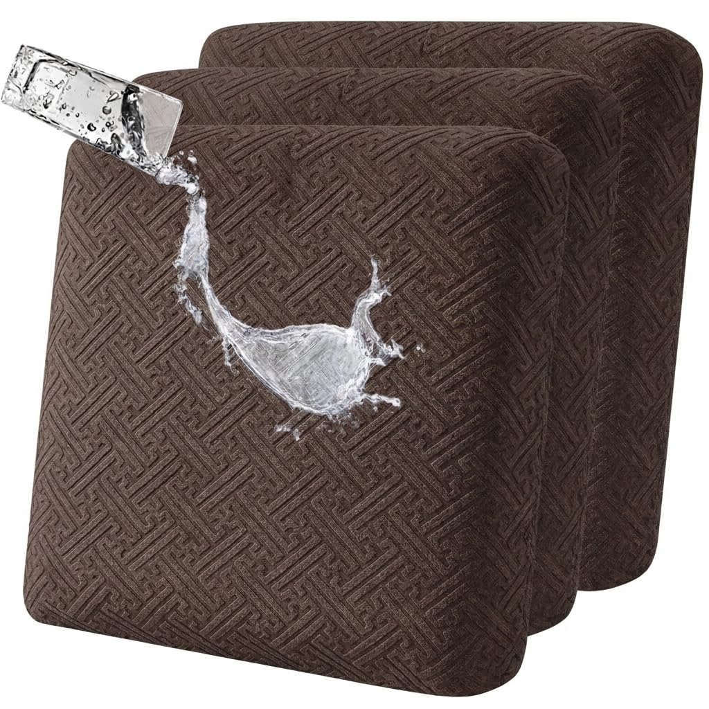 LiveGo Outdoor Patio Cushion Covers, Washable Replacement Slipcovers for Outdoor Sofa & Couch Cushions, Soft & Durable Seat Protectors for Patio Furniture (3, Coffee A) — image 1