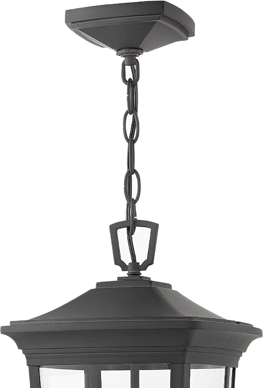 Hinkley Bromley Large Hanging Lantern, Museum Black, 120V, Add Security to Porches, Patios, Exterior Spaces with Outdoor Lighting, Aluminum Hanging Light, 3-60w Cand. Socket Bulbs Required, 2362MB
