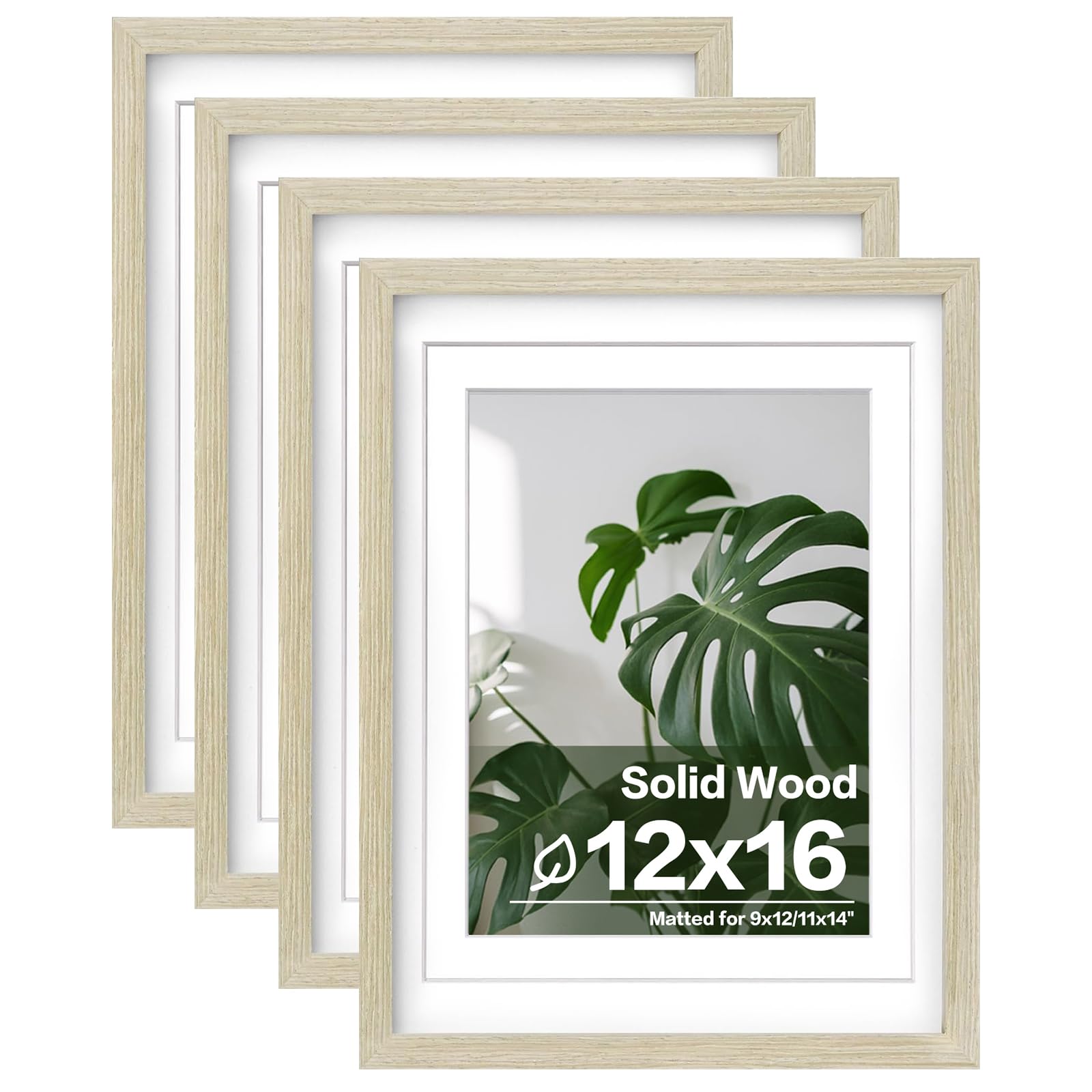 Cadres photo bois massif avec passe-partout amovible pour grands posters