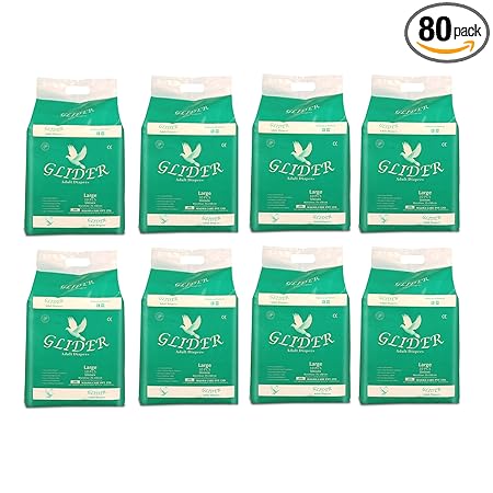 Glider Premium Adult Diaper Large, Waist Size 101-139cm (40