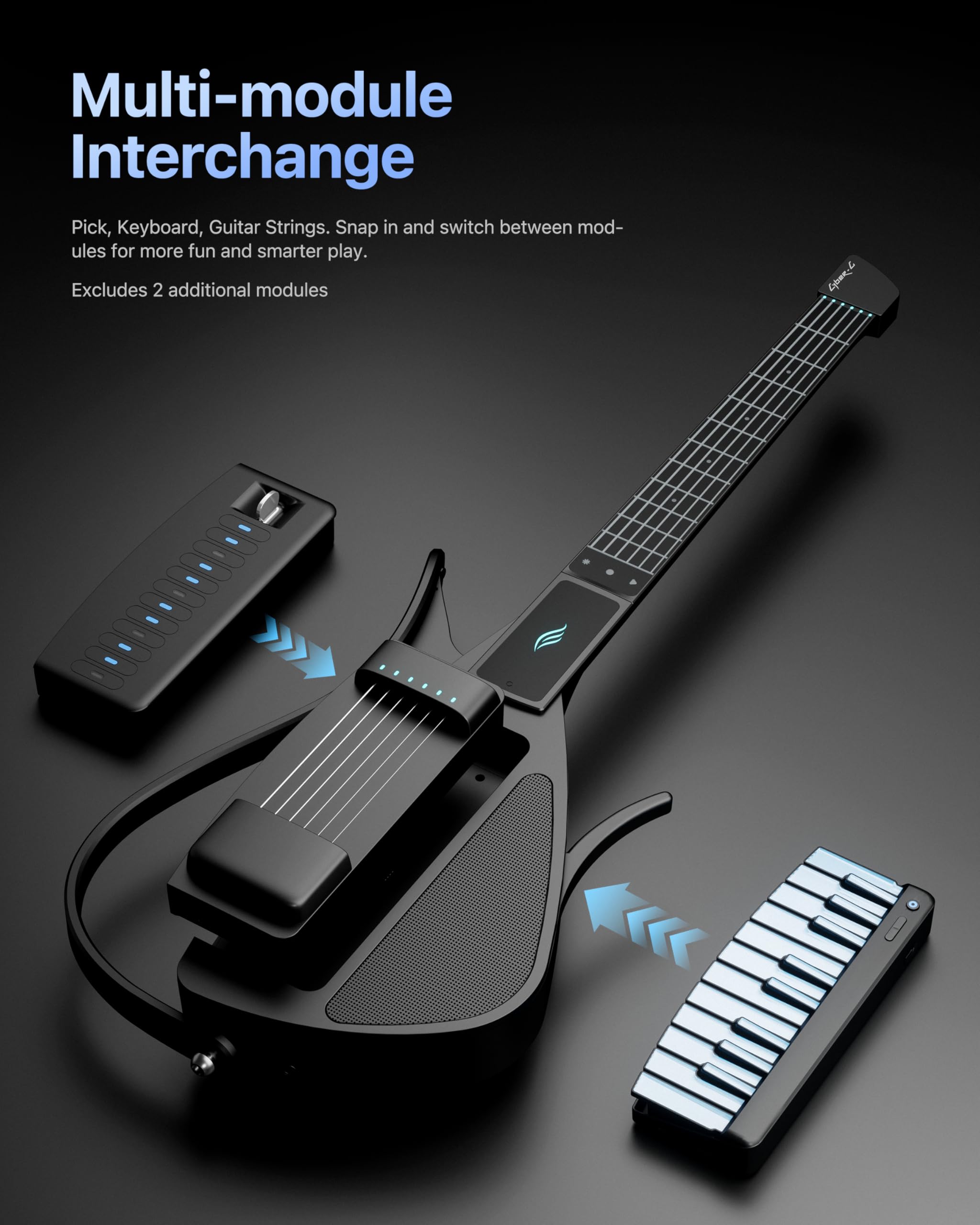 Amazon.com: Enya CYBER-G Smart Guitar With Silicone Strings, 24