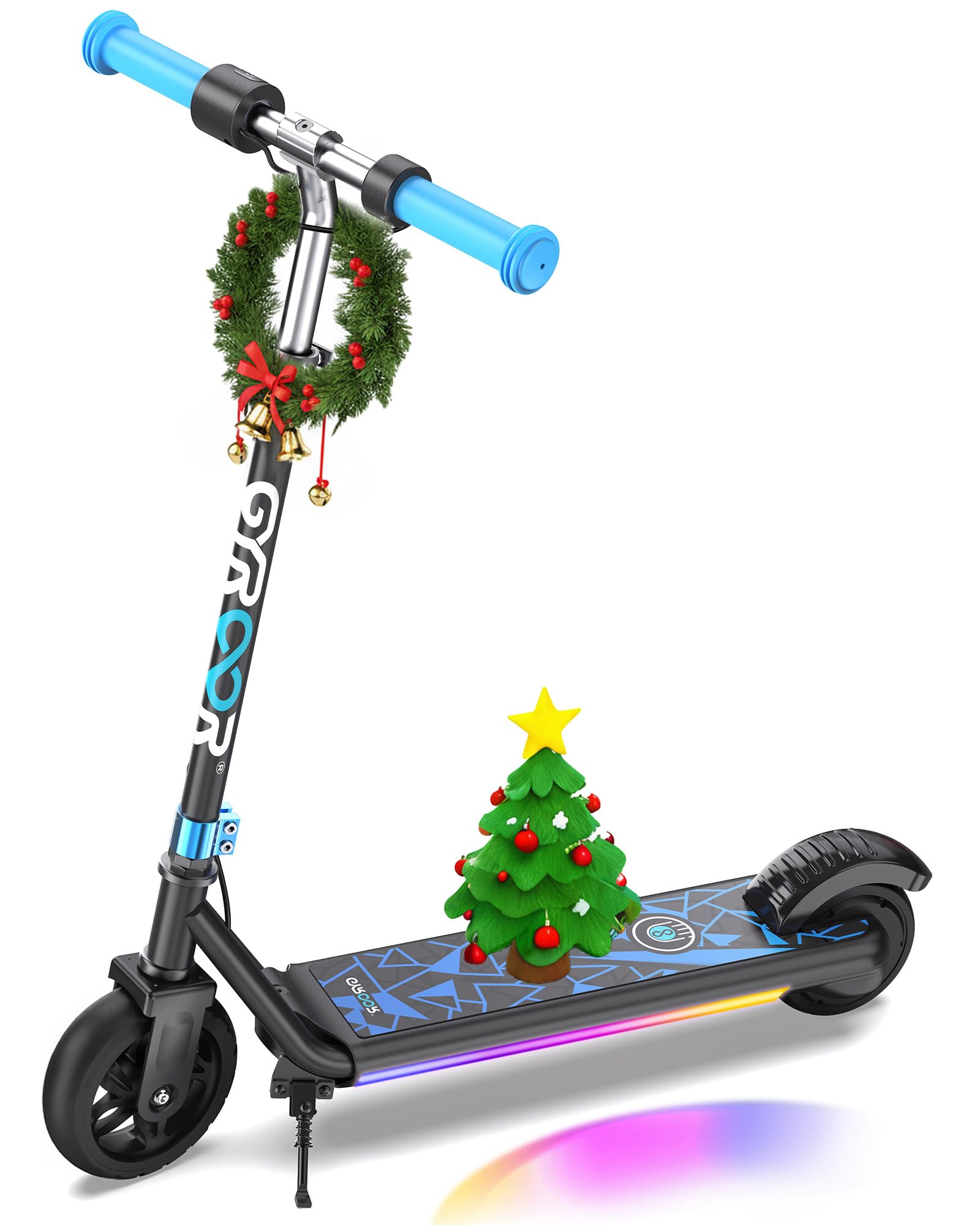 Gyroor H30 Max Electric Scooter for Kids, LED Dispaly, 150W Powerful Motor, Dual Brake System, Adjustable Height and Speed, Best Presents for Kids