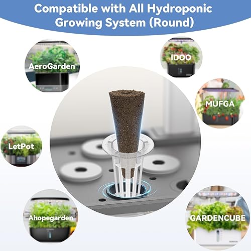 Miniatura 5 de inbloom Esponjas de cultivo, 50 cápsulas de repuesto para plantación de raíces, diseño especial para sistema hidropónico, suministros de jardín