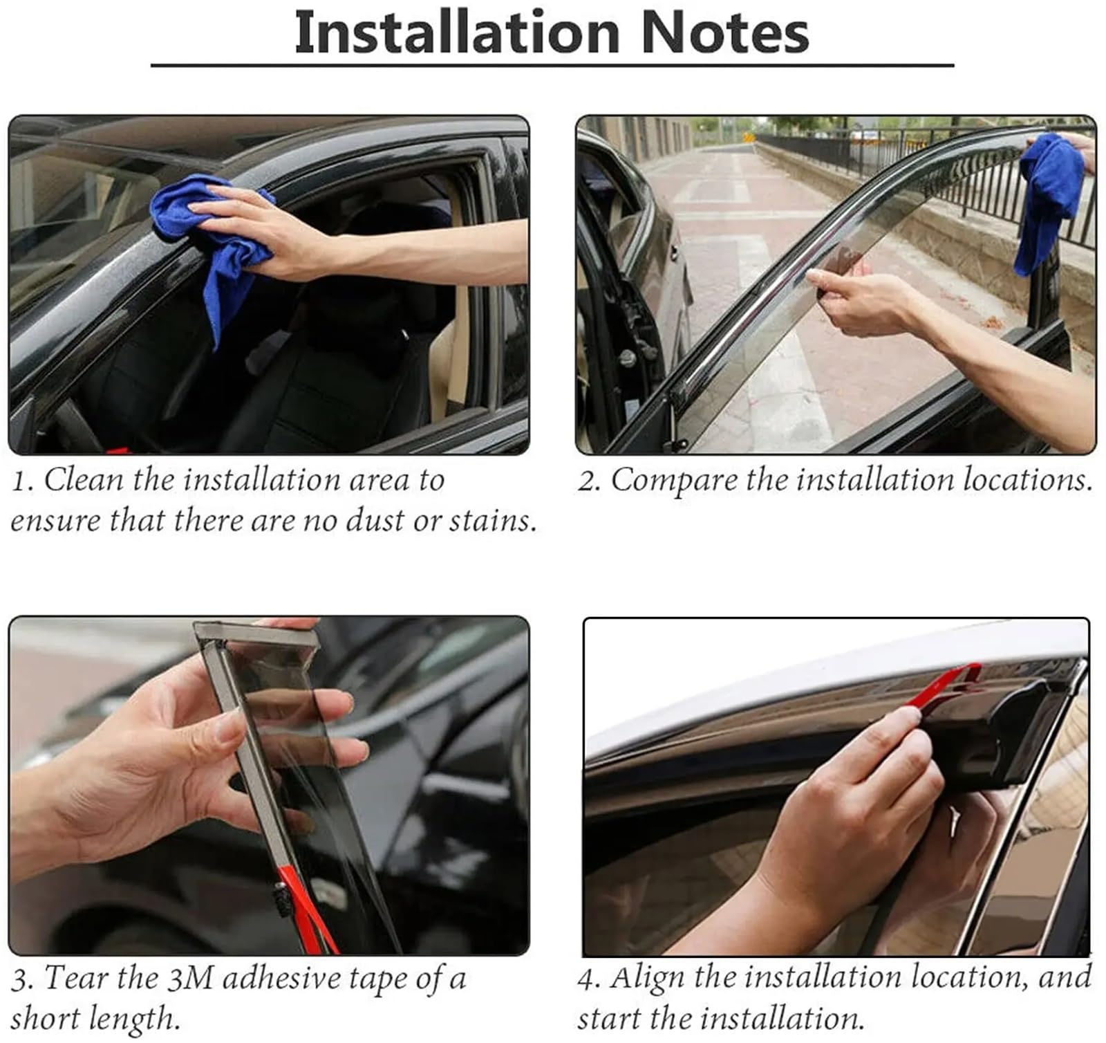 osłona Car Wind Deflector Osłona szyby przedniej do Nissana Navara D22 1997-2005, podwójna kabina, stylizacja samochodu, 4 szt./zestaw, osłona przeciwsłoneczna na drzwi