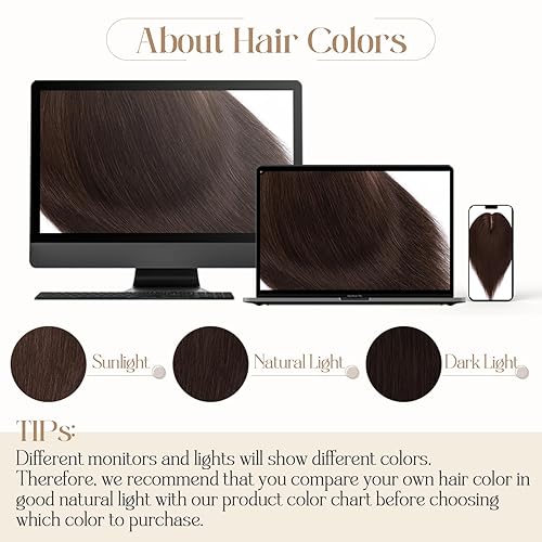 Miniatura 5 de TESSHAIR Extensiones de cabello para mujer, cabello humano real, 150% de densidad, base de seda, extensiones de cabello corto, piezas de cabello